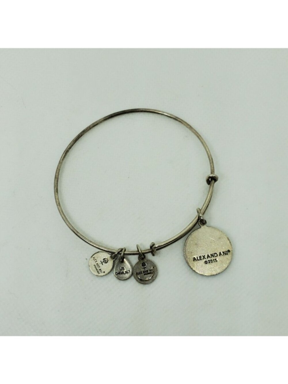 Alex and Ani Lotus Flower Bracelet Rafaelian Silver Bangle 2015 Jewelry Charm - Picture 5 of 7